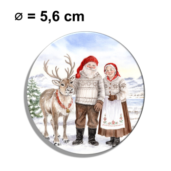 Kühlschrankmagnet m. Flaschenöffner  Aquarell Kunst Druck Kunstdruck Norwegen Norge Norway Weihnachten Weihnachtsmann Julenissen - NO32