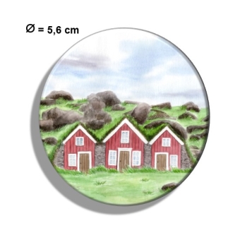 Kühlschrankmagnet m. Flaschenöffner Aquarell Kunst Druck Kunstdruck  Feenhäuser Island Märchen