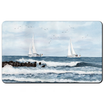 Frühstücksbrettchen Brettchen Aquarell Maritim Kunst Druck Kunstdruck  Schiff Segelschiff Schulschiff