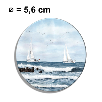 Kühlschrankmagnet m. Flaschenöffner Aquarell Maritim Kunst Druck Kunstdruck Schiff Segelschiff Schulschiff