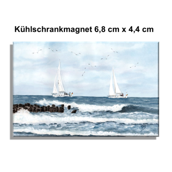 Kühlschrankmagnet Aquarell Maritim Kunst Druck Kunstdruck  Schiff Segelschiff Schulschiff