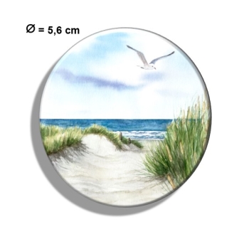 Kühlschrankmagnet m. Flaschenöffner Strandweg Aquarell Maritim Kunst Druck Kunstdruck Dänemark Nordsee Ostsee Dünen Meer Strand