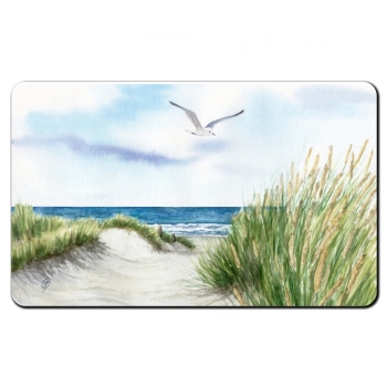 Frühstücksbrettchen Brettchen Strandweg  Aquarell Maritim Kunst Druck Kunstdruck Dänemark Nordsee Ostsee Dünen Meer Strand