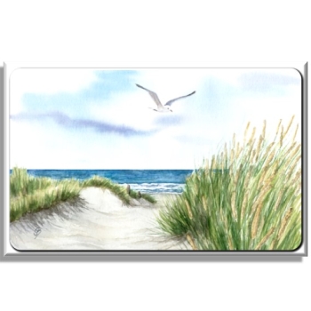 Leinwand 30 x 20 cm Keilrahmen Canvas-Leinen Strandweg  Aquarell Maritim Kunst Druck Kunstdruck Dänemark Nordsee Ostsee Dünen Meer Strand Sylt