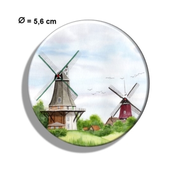 Kühlschrankmagnet m. Flaschenöffner Aquarell Maritim Kunst Druck Kunstdruck Nordsee Ostfriesland Greetsiel Mühle Mühlen Windmühle Windmühlen