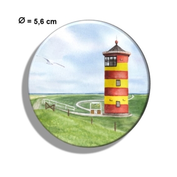 Kühlschrankmagnet m. Flaschenöffner Aquarell Maritim Kunst Druck Kunstdruck Nordsee Ostfriesland Greetsiel Pilsumer Leuchtturm Pilsum Schafe Deich