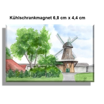 Kühlschrankmagnet Aquarell Maritim Kunst Druck Kunstdruck Nordsee Ostfriesland Greetsiel Mühle Mühlen Windmühle Windmühlen