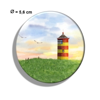 Kühlschrankmagnet m. Flaschenöffner Aquarell Maritim Kunst Druck Kunstdruck Nordsee Ostfriesland Greetsiel Pilsumer Leuchtturm Pilsum Schafe Deich