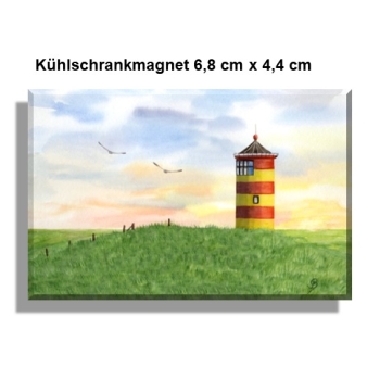 Kühlschrankmagnet Aquarell Maritim Kunst Druck Kunstdruck Nordsee Ostfriesland Greetsiel Pilsumer Leuchtturm Pilsum Schafe Deich