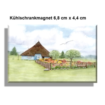 Kühlschrankmagnet  Aquarell Maritim Kunst Druck Kunstdruck Ostsee Pfarrwitwenhaus Mönchgut Rügen