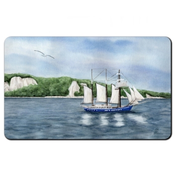 Frühstücksbrettchen Brettchen Aquarell Maritim Kunst Druck Kunstdruck Ostsee Rügen Kreidefelsen Felsen Insel