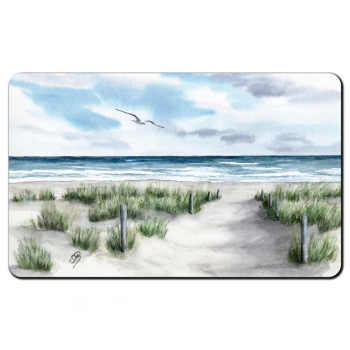 Frühstücksbrettchen Brettchen Strandweg  Aquarell Maritim Kunst Druck Kunstdruck Dänemark Nordsee Ostsee Dünen Meer Strand