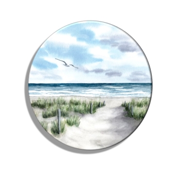 Kühlschrankmagnet m. Flaschenöffner Strandweg Aquarell Maritim Kunst Druck Kunstdruck Dänemark Nordsee Ostsee Dünen Meer Strand