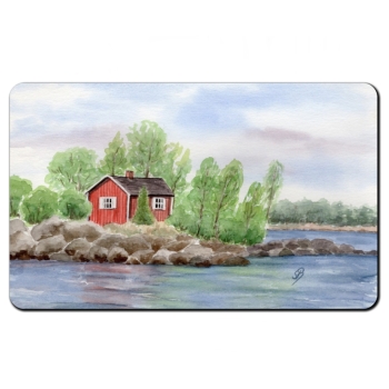 Frühstücksbrettchen Brettchen Aquarell Kunst Druck Kunstdruck Schweden Sweden Sverige Schären Haus Inseln