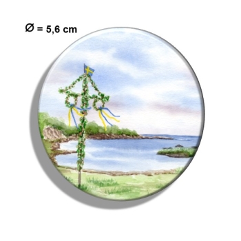 Kühlschrankmagnet m. Flaschenöffner Folienmagnet Aquarell Kunst Druck Kunstdruck Schweden Sweden Sverige Mittsommer Mittsommerfest Midsommar