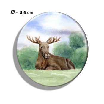 Kühlschrankmagnet m. Flaschenöffner Aquarell Kunst Druck Kunstdruck Schweden Sweden Sverige Elch