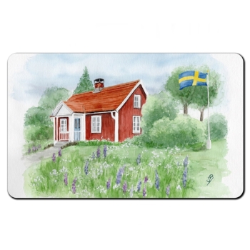 Frühstücksbrettchen Brettchen Aquarell Kunst Druck Kunstdruck Schweden Sweden Sverige Schären Haus Inseln See