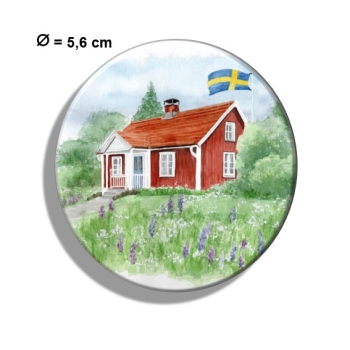 Kühlschrankmagnet m. Flaschenöffner Aquarell Kunst Druck Kunstdruck Schweden Sweden Sverige Schären Haus Inseln See