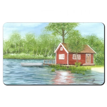 Frühstücksbrettchen Brettchen Aquarell Kunst Druck Kunstdruck Schweden Sweden Sverige Schären Haus Inseln See