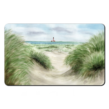 Breakfast Board Watercolr Maritime Art Print North Sea St. Peter Ording SPO Westerhever  Lighthouse Ocean Beach
