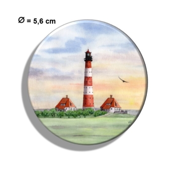 Fridge magnet with bottle opener Watercolor Maritime Art Print North Sea St. Peter Ording SPO Westerhever Lighthouse Ocean Beach