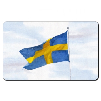 Frühstücksbrettchen Brettchen Aquarell Maritim Kunst Druck Kunstdruck Nordsee Flagge Schweden - SW11
