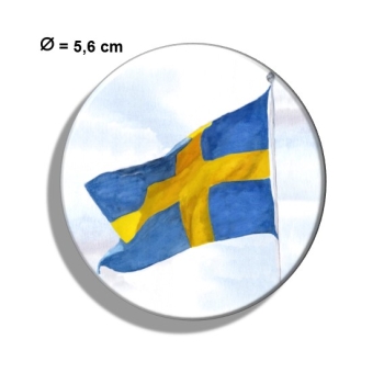 Kühlschrankmagnet m. Flaschenöffner Aquarell Maritim Kunst Druck Kunstdruck Nordsee Flagge Schweden - SW11