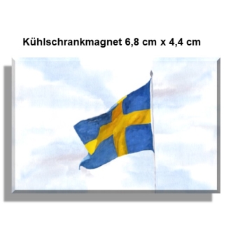 Kühlschrankmagnet  Aquarell Aquarell Maritim Kunst Druck Kunstdruck Nordsee Flagge Schweden - SW11