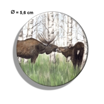 Kühlschrankmagnet m. Flaschenöffner Aquarell Kunst Druck Kunstdruck Schweden Sweden Sverige Elch