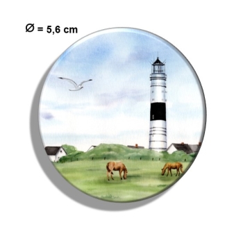 Kühlschrankmagnet m. Flaschenöffner  Aquarell Kunst Maritim Druck Kunstdruck Leuchtturm Langer Christian Kampen Sylt Nordsee Meer Strand Dünen