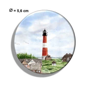 Kühlschrankmagnet m. Flaschenöffner  Aquarell Kunst Maritim Druck Kunstdruck Leuchtturm Hörnum  Sylt Nordsee Meer Strand Dünen