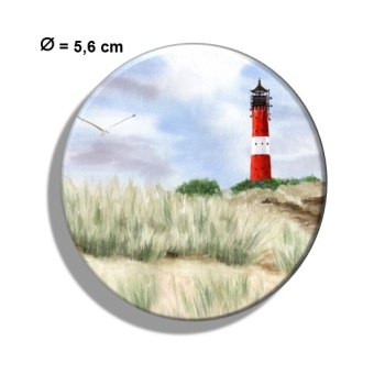 Kühlschrankmagnet m. Flaschenöffner  Aquarell Kunst Maritim Druck Kunstdruck Leuchtturm Hörnum  Sylt Nordsee Meer Strand Dünen