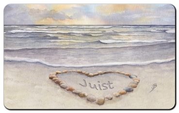 Breakfast board Sunset beach with shell heart - Sylt19 - lettering of your choice possible.