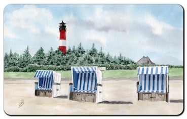 Frühstücksbrettchen Brettchen - Leuchtturm Hörnum mit Strandkorb - Sylt 20