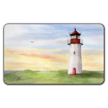 Frühstücksbrettchen Aquarell Kunst Maritim Druck Kunstdruck Leuchtturm Sylt Nordsee Meer Strand Dünen