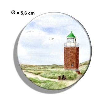 Kühlschrankmagnet m. Flaschenöffner  Aquarell Kunst Maritim Druck Kunstdruck Leuchtturm Rotes Kliff Kampen Sylt Nordsee Meer Strand Dünen