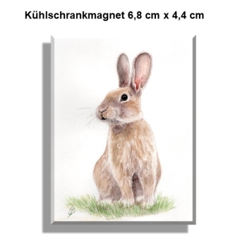 Kühlschrankmagnet Aquarell Kunst Druck Kunstdruck Hase Kaninchen Ostern Frühling Osterhase