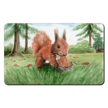 Frühstücksbrettchen Brettchen Aquarell Kunst Druck Kunstdruck Eichhörnchen