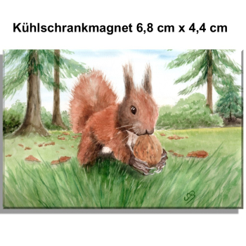 Kühlschrankmagnet Aquarell Kunst Druck Kunstdruck Eichhörnchen