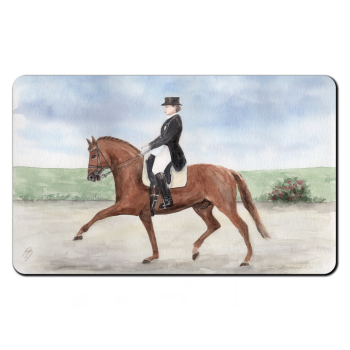 Frühstücksbrettchen Brettchen Aquarell Kunst Druck Kunstdruck Pferd - Dressurreiten