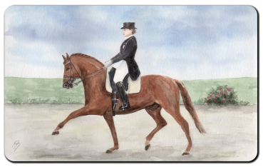 Frühstücksbrettchen Brettchen - Pferd - Dressurreiten -  Aquarell - T13