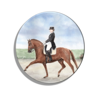 Kühlschrankmagnet m. Flaschenöffner Aquarell Kunst Druck Kunstdruck Pferd - Dressurreiten