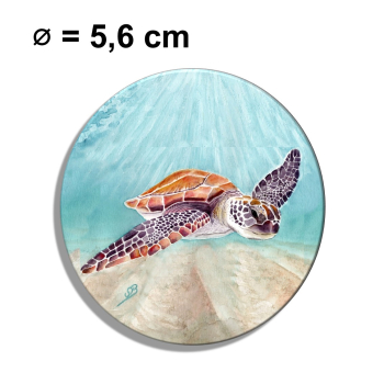 Fridge magnet with bottle opener Watercolor Art Print Ocean Sea Turtle