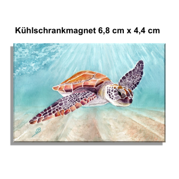 Fridge magnet Watercolor Art Print Ocean Sea Turtle