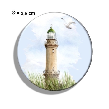 Fridge magnet with bottle opener Watercolor Maritime Art Print Baltic Sea lighthouse Warnemünde Rostock Ocean Dunes
