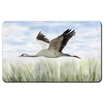 Frühstücksbrettchen Brettchen Folienmagnet Aquarell Maritim Kunst Druck Kunstdruck Ostsee Kranich im Flug Ostsee Darß Zingst