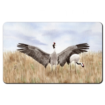 Frühstücksbrettchen Brettchen Folienmagnet Aquarell Maritim Kunst Druck Kunstdruck Ostsee Kranich tanzend Ostsee Darß Zingst