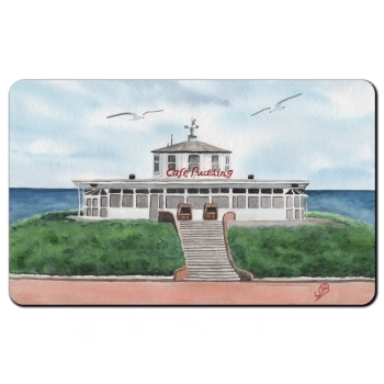 Frühstücksbrettchen Brettchen Aquarell Maritim Kunst Druck Kunstdruck Nordsee Insel Wangerooge Café Pudding - WG4