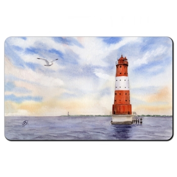 Frühstücksbrettchen Brettchen Aquarell Maritim Kunst Druck Kunstdruck Nordsee Wilhelmshaven Leuchtturm Arngast