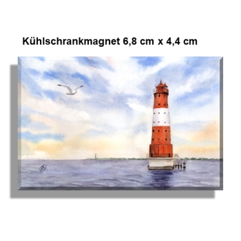 Kühlschrankmagnet Aquarell Maritim Kunst Druck Kunstdruck Nordsee Wilhelmshaven Leuchtturm Arngast